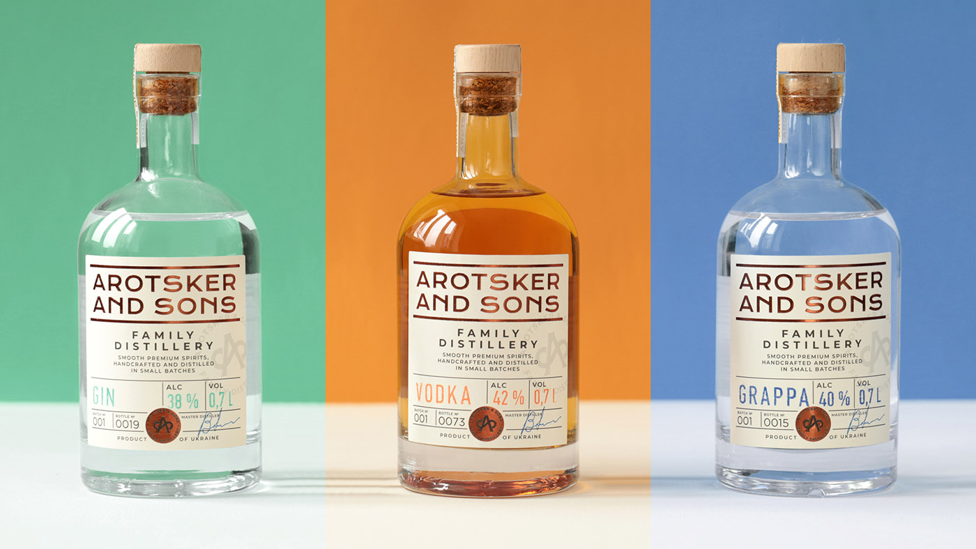 Arotsker and Sons family distillery’s streamlined spirits packaging revamp